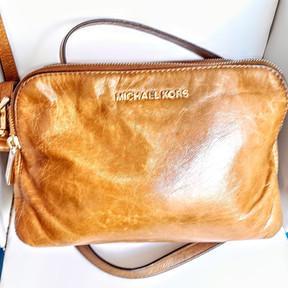 MICHAEL KORS Crossbody Leather Tan Camel Bag Shoulder